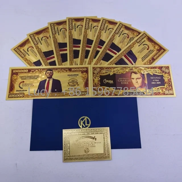 Charlie Kirk Banknote One Hundred Thousand Dollar Polymer Bank Notes Crafts For Collection Home Decor 1