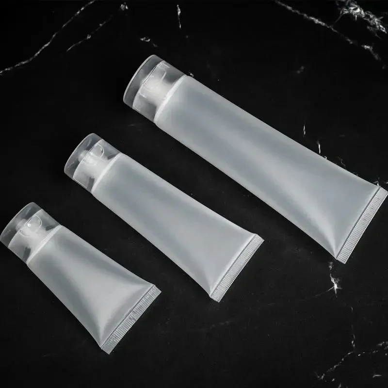 20/30/50/100ml Travel Size Empty Matte Clear Tube Cosmetic Cream Lotion Shampoo Bath Squeeze Lotion Containers Refillable Bottle refillable bottles plastic storage bottle