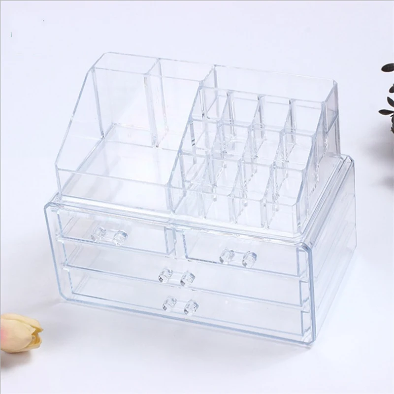 Acrylic Transparent Nail Polish Eyebrow Pencil Display Stand Makeup Plastic Cosmetics Storage Box
