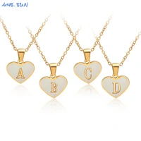 MHS.SUN Stainless Steel Heart Initial Necklace for Women Girls Gold Plated A-Z 26 Letter Pendant Choker Jewelry Birthday Gifts 6