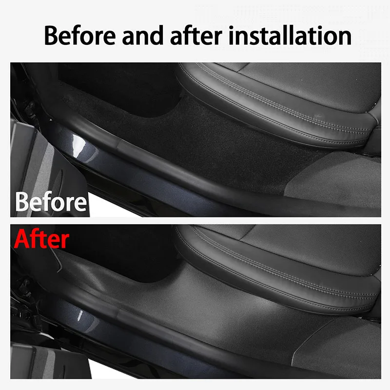 For New Tesla Model Y Juniper 2025 Door Sill Strip Guard Car Accessories Front R