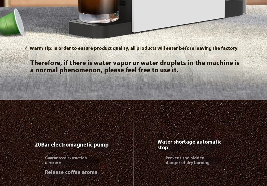 Description Picture 3 of itemIconic Brand Mijia Capsule Coffee Machine S1301 Coffee Makers Espresso Power-off Protection Capsule Espresso Coffee Maker N1