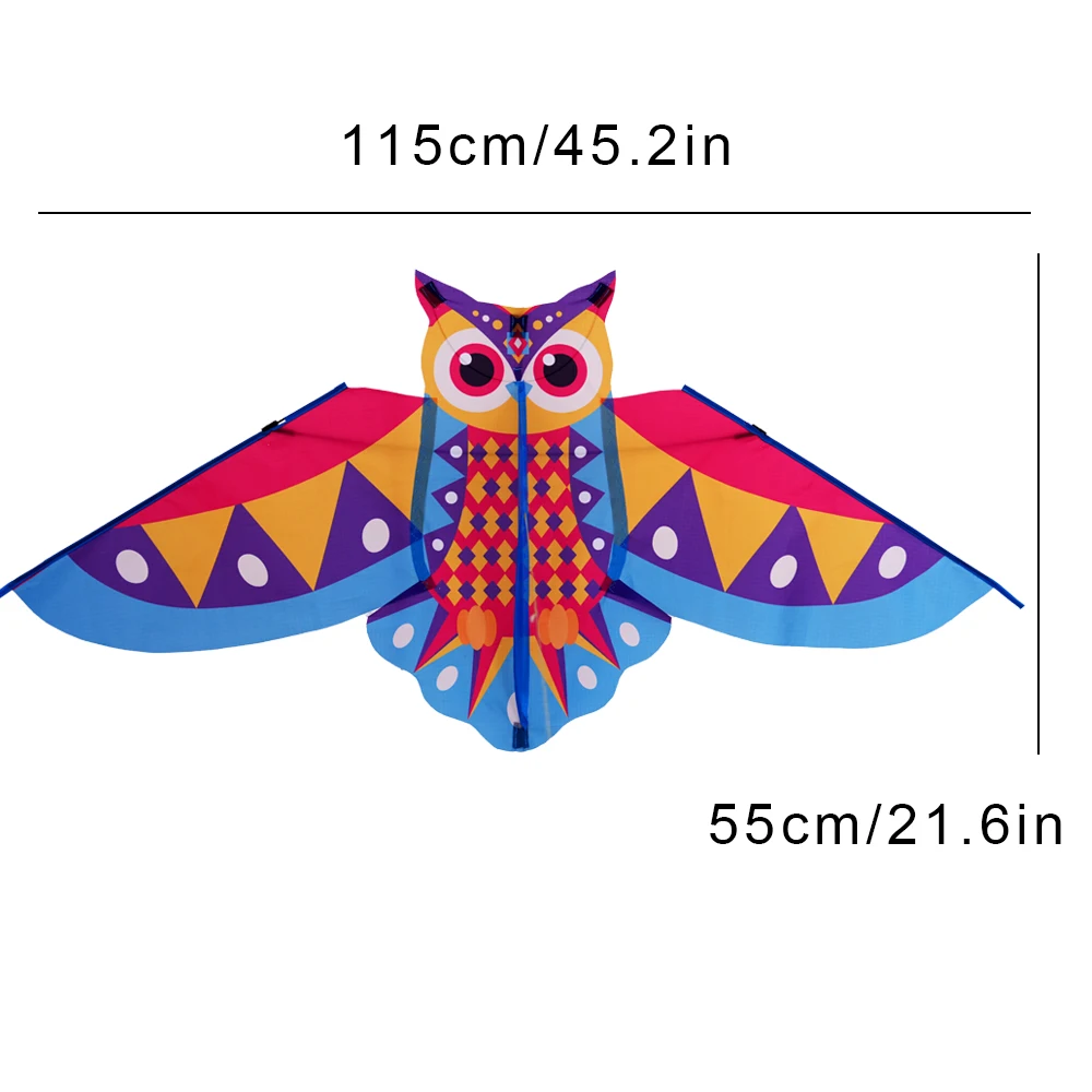 Owl Kite 50 Meter Kite Line Ripstop Children Long Tail Kids Gift Plastic Flying Toy Family Trips