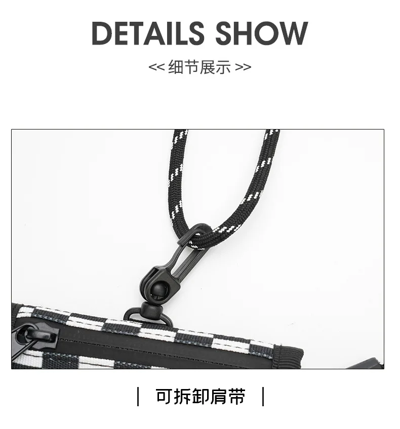 Unisex Geldbörsen Neue Japanische Harajuku Trendy Plaid Hängenden Hals Umhängetasche Geldbörsen Einfache Vielseitige Multifunktionale Karte Taschen – Detail 40