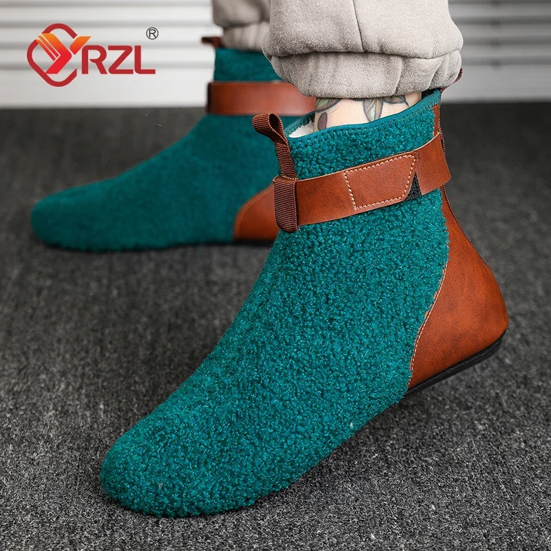 YRZL Men Shoes Winter Male Boots Men's Warm Slipper Flats Soft Non-slip Man Casual Shoes Comfortable Home Indoor Slippers Men — view 2