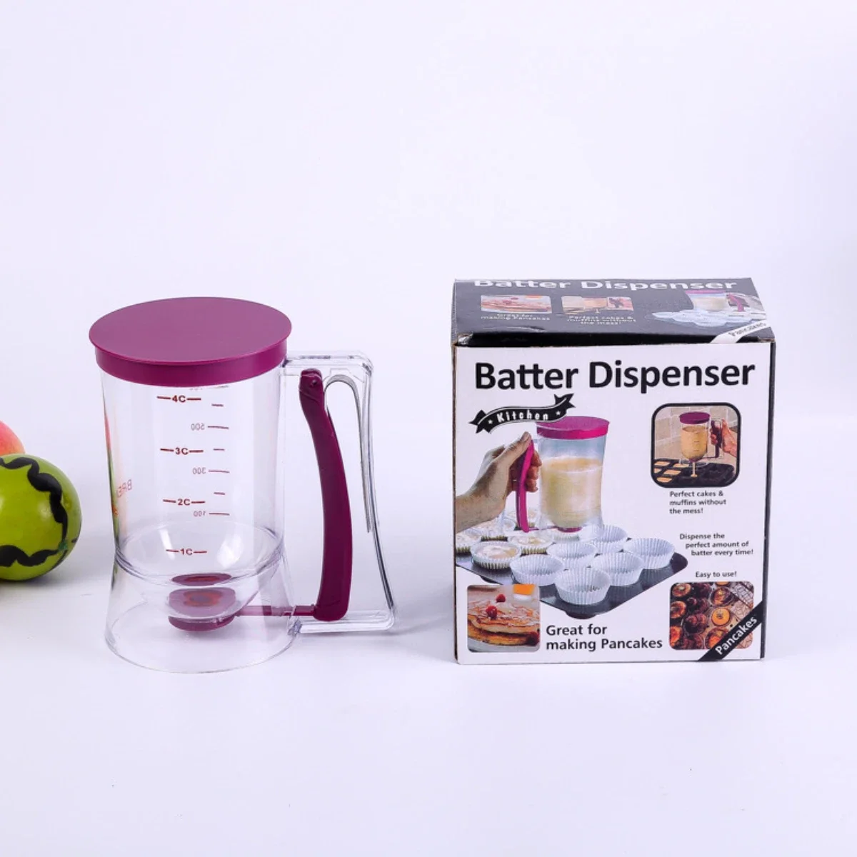 18.5X11cm Plastic Household Kitchen Pastry Handheld Funnel Dispenser Cupcake Special Pastry Cream Dispenser tool With graduation