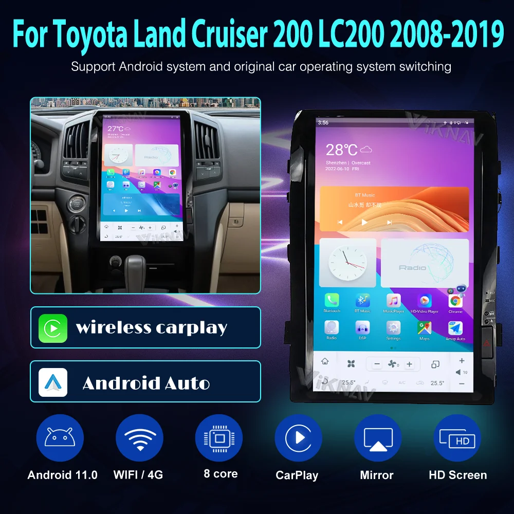 

Android 11 Car radio multimedia player For Toyota Land Cruiser 200 LC200 2007-2015 HD screen Car DVD Player GPS Navigation