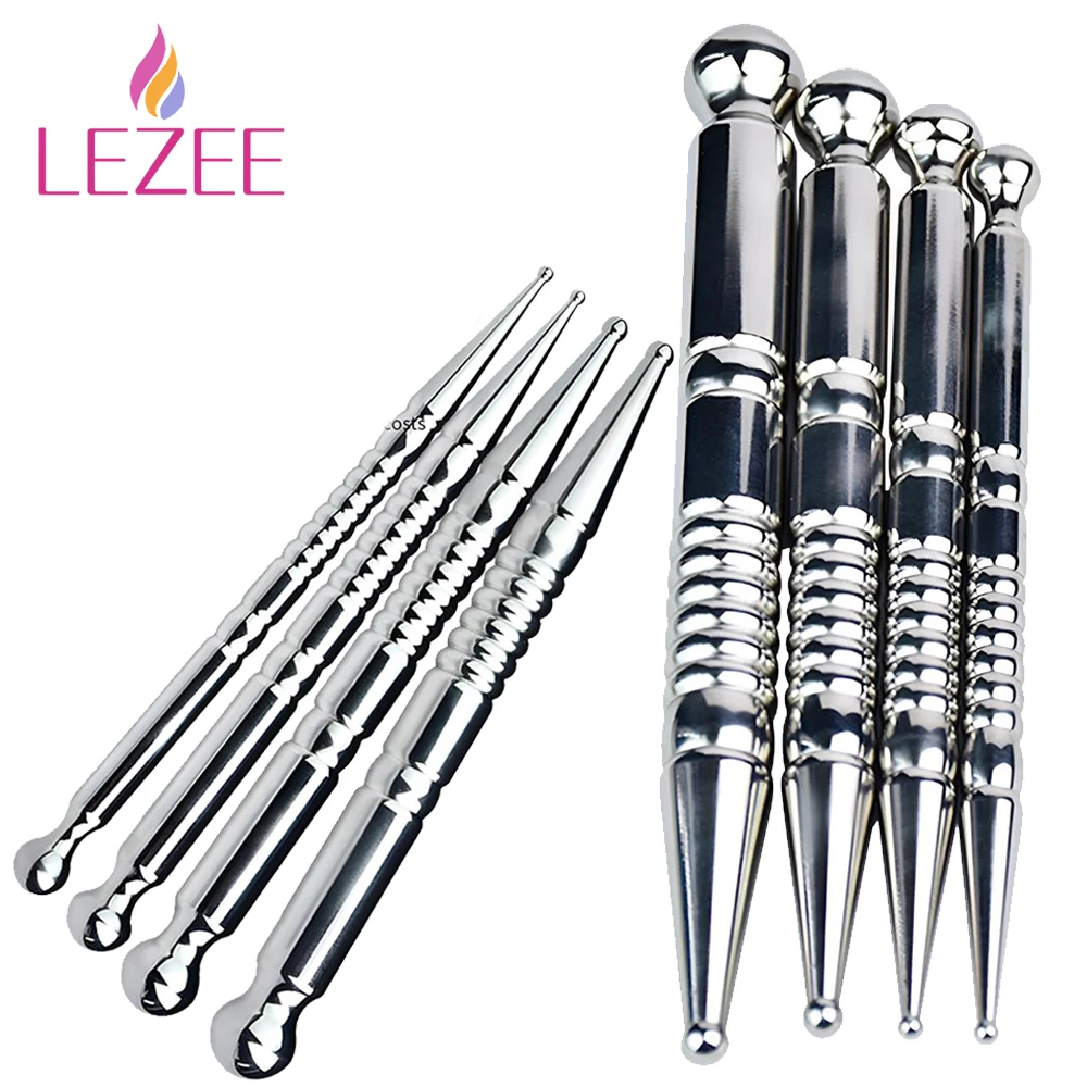 LEZEE Metal Column Urethral Dilator Sounding Anal Plug Horse Eye Penis Stick Prostate Stimulate Masturbator Sex Toys For Men