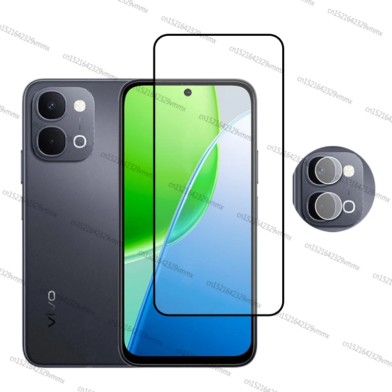 Premium Full Cover Tempered Glass Screen Protector with Camera Lens Film, 6.75 Inch