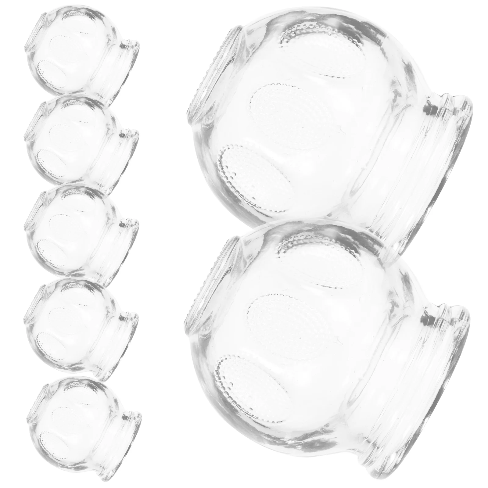 7 Pcs Tool Manual Glass Cupping Kit for Massage Suction Cups Professional Body Care