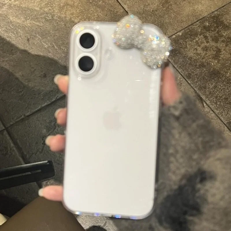 Luxury Bling 3D Diamond Bowknot Phone Case - Lovely Soft Clear Cover