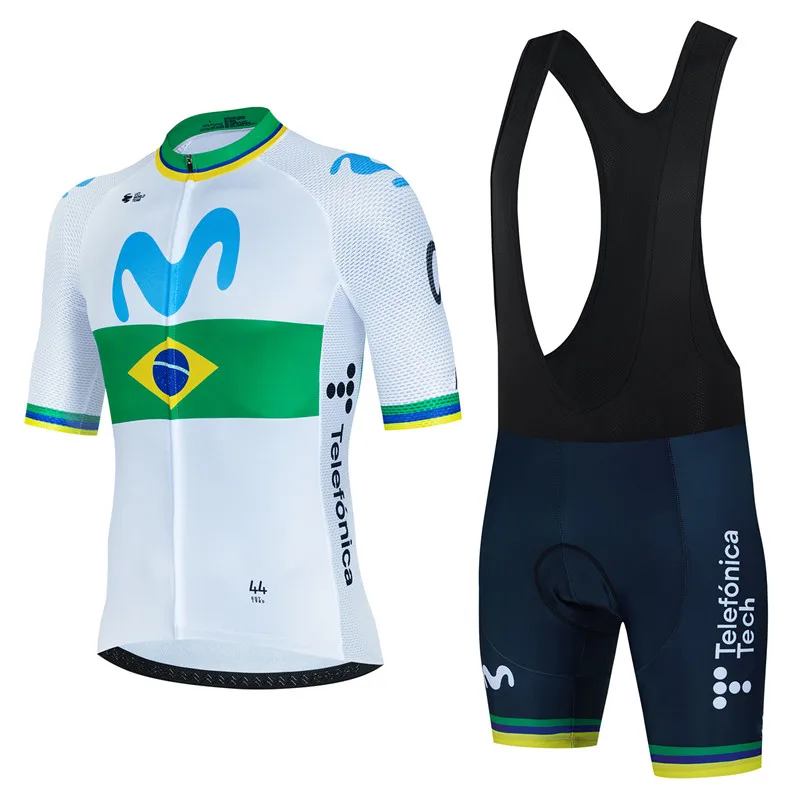 Movistar Cycling Jersey Set Short Sleeve Spain Men Anti-UV Bike Sportswear Team Summer Bicycle Clothing Maillot Ciclismo Hombre