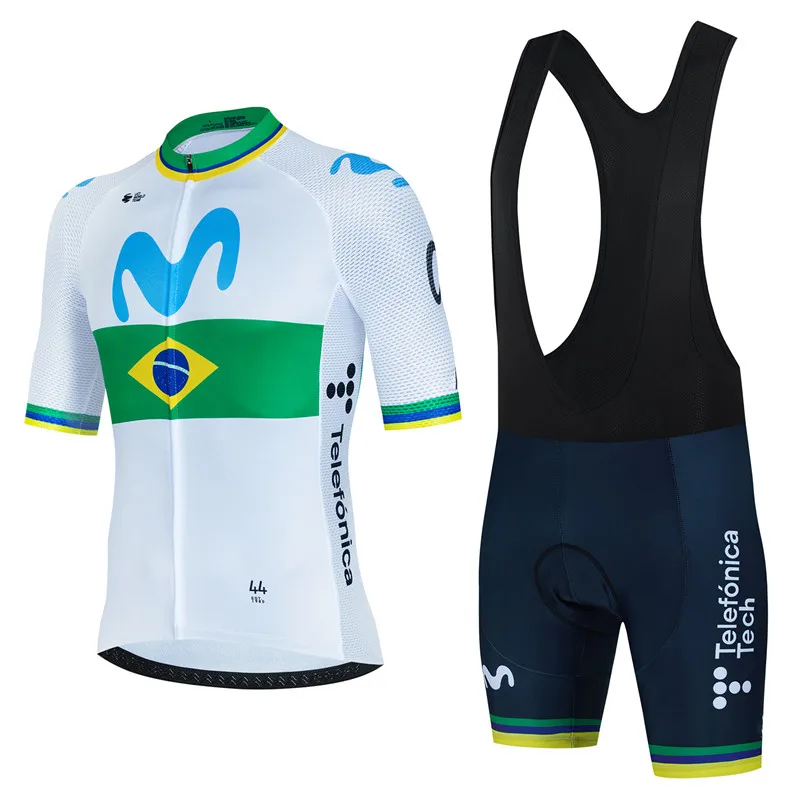 Movistar Cycling Jersey Set Summer Short Sleeve Breathable Men's MTB Bike Cycling Clothing Maillot Ropa Ciclismo Uniform Suit 5