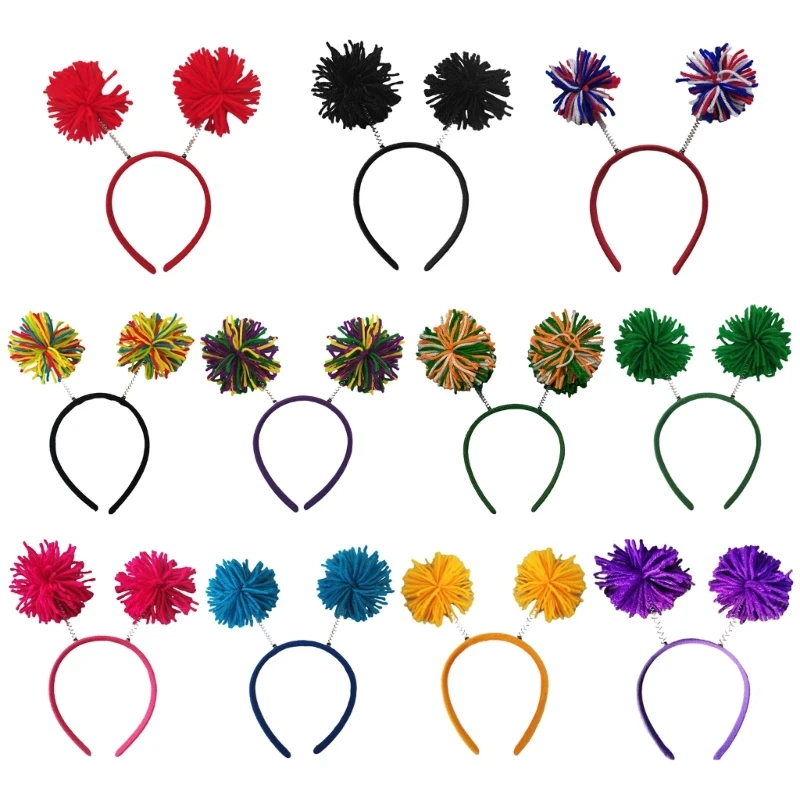 

Креативный обруч для волос с радужными помпонами для пасхальных девочек-подростков, ободок для волос в стиле допамина