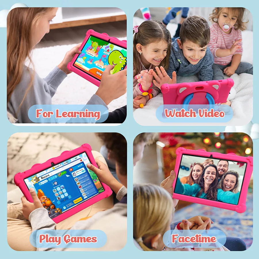 ATMPC Kids Tablet PC 10.1 Inch Android 14, 6GB RAM 32GB ROM, IPS Screen, Eye Protection, WiFi 6, iWawa Parental Control Tablet
