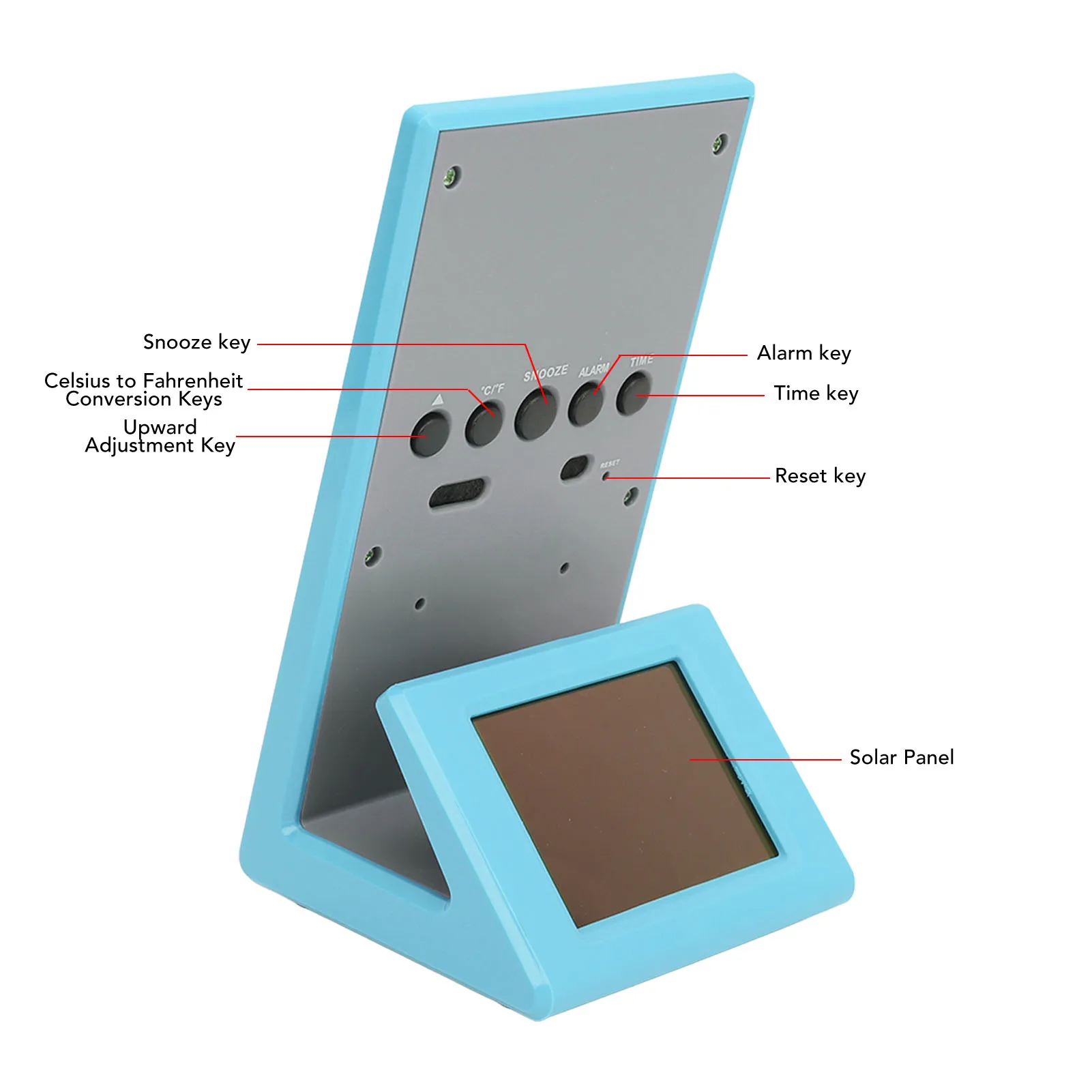 Weather Forcast Clock Solar Battery Powered Square LCD Display Timing Digital Temperature Humidity Meter for Home School Office