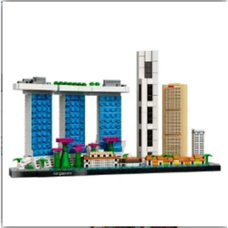 Urban Landmark Building Architectural Model Kit - Creative and Educational Toy Blocks Set (468 Pieces) - No box (Singapore)