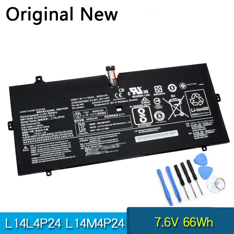 

NEW Original Battery L14L4P24 L14M4P24 5B10H43261 For Lenovo YOGA 4 PRO 900 900-13ISK 900-ISE 900-IFI 7.6V 66Wh