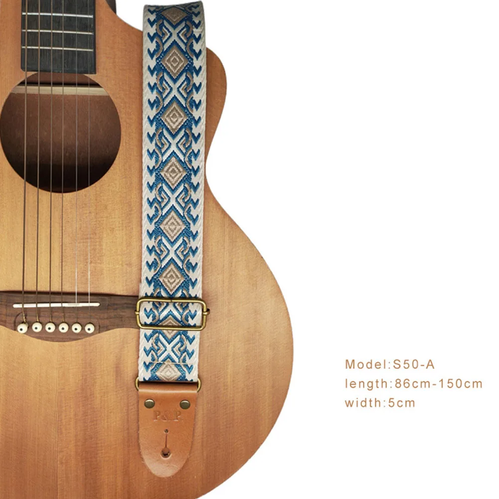 

Новинка, регулируемый ремень для электрогитары, бас с вышивкой, ремешок для акустической народной гитары