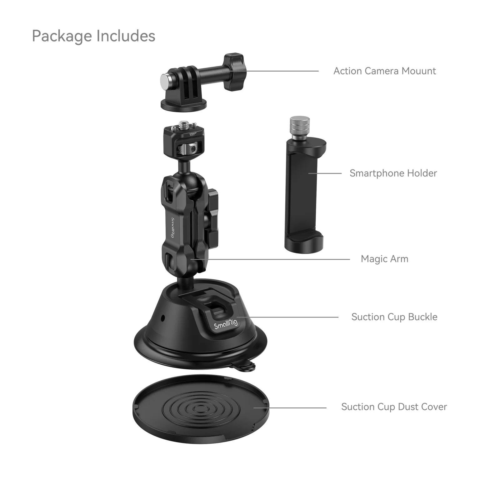 Small rig doppels chichtige Saugnapf halterung für Action-Kamera mit Telefon halter für gopro für dji osmo Doppel kugelkopf 360 ° Drehung – Detail 3