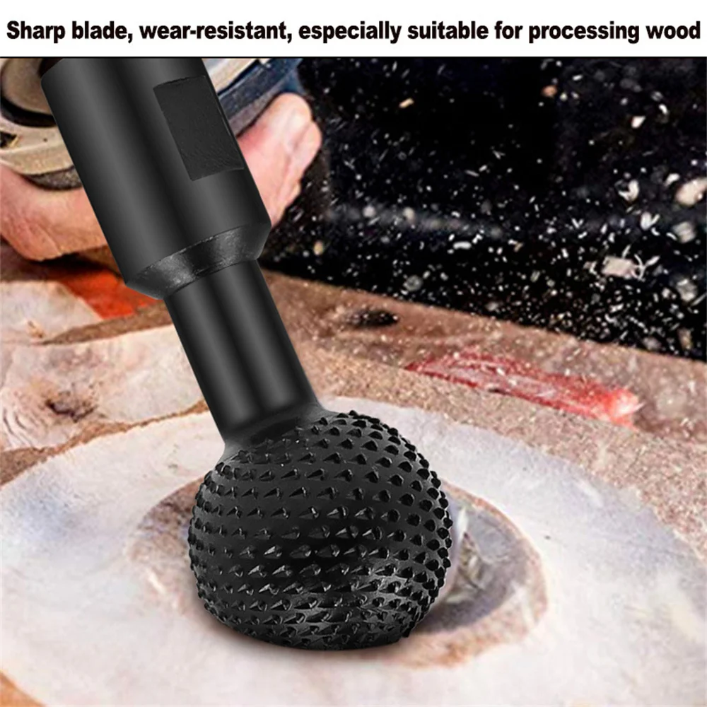 

10/14mm Ball Gouge Power Carving Attachment Spherical Spindles Shaped Wood Gouge for Angle Grinder Wooden Groove Carving Tool