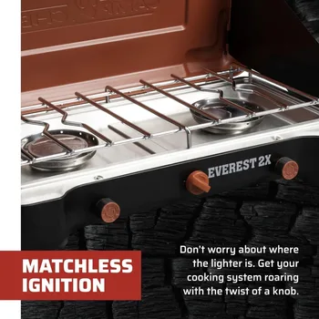 Mountain Series Everest 2X - High Output Two-Burner Camp Stove - Lid Doubles as Windscreen - Portable Cooking Stove 5