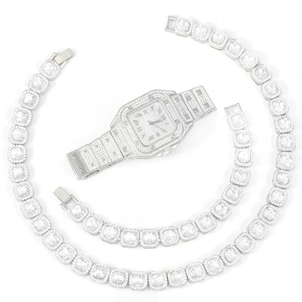 pezzi elegante set di orologi di lusso hip-hop punk cubo di