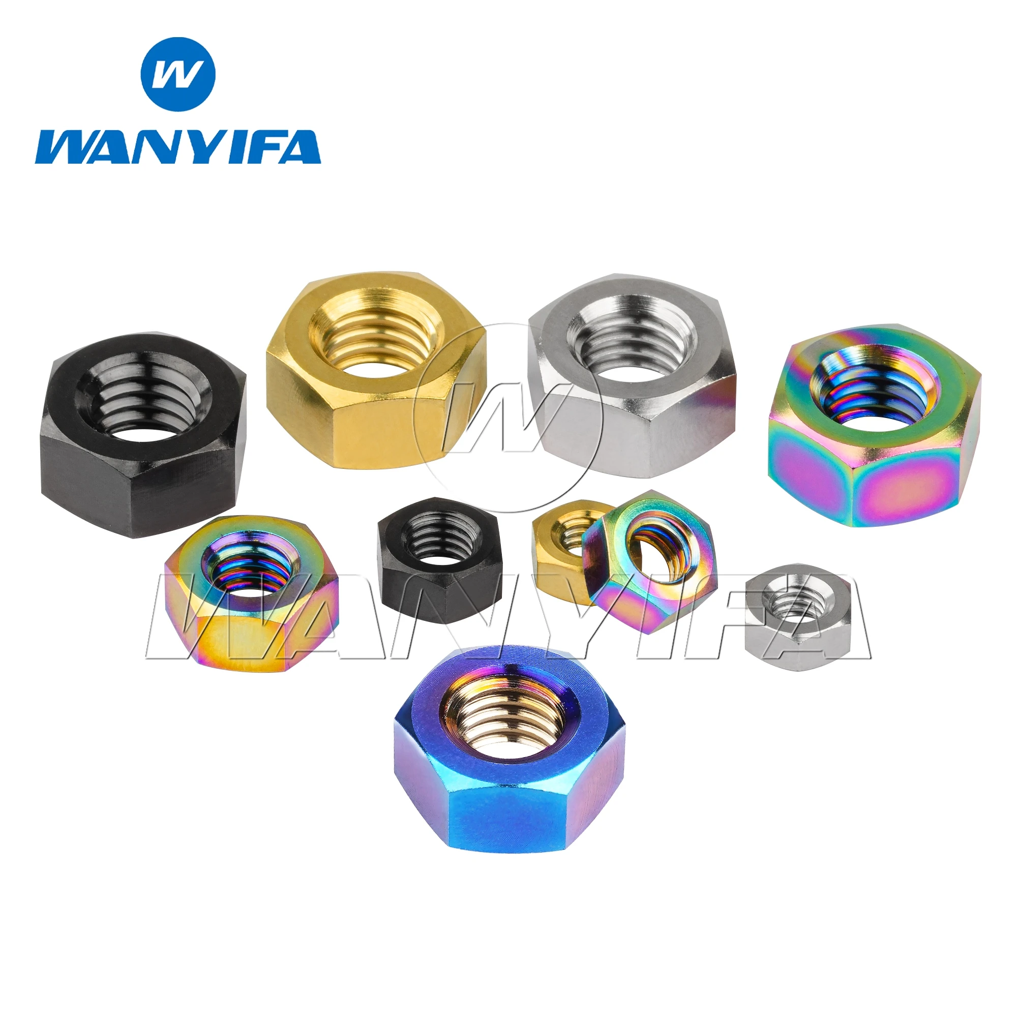 Hexagon Nuts Titanium Ti M4 M5 M6 M8 M10 Hex Nut for Bike Motorcycle Car Boat Aerospace Ti Alloy GR5