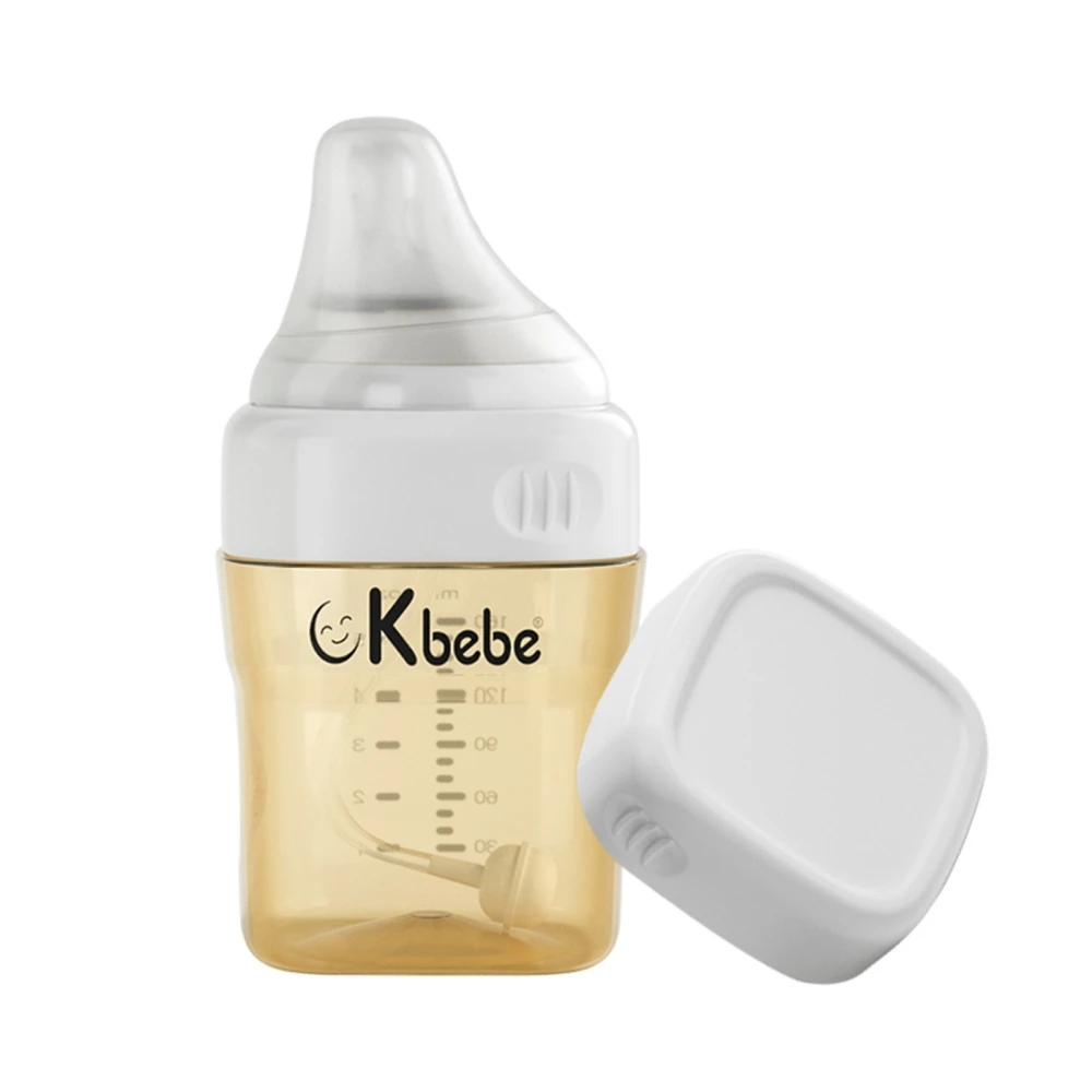 

160mL Anti-colic Newborn Baby Bottle with Wide Neck Smart Silicone Nipple Feeder for Infant Breastfed Babies Feeding Starter