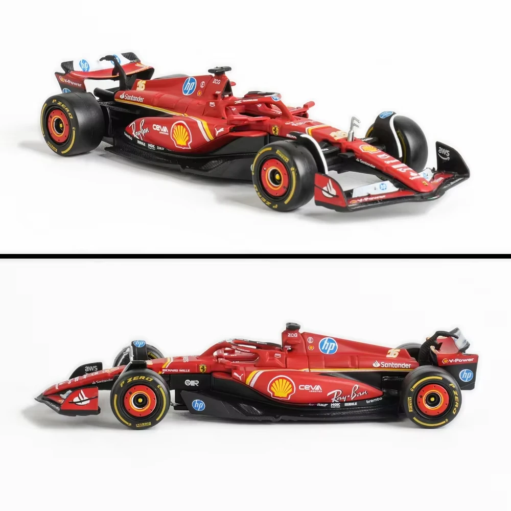 Bburago 1:43 F1 Ferrari SF24 55 Carlos Sainz 16 Charles Leclerc Alloy Die Cast Racing Car Model Toy Collectible  2024 Gift 4