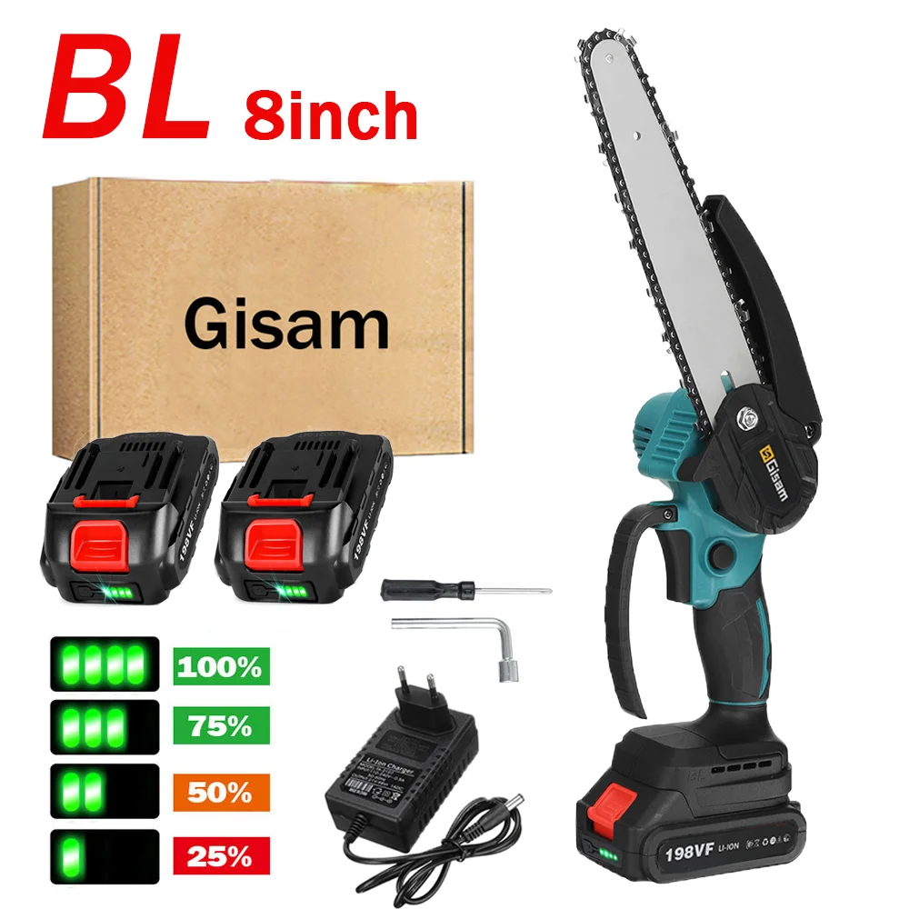 Gisam8InchGardenElectricSawChainSawRechargeableHandheldPruning