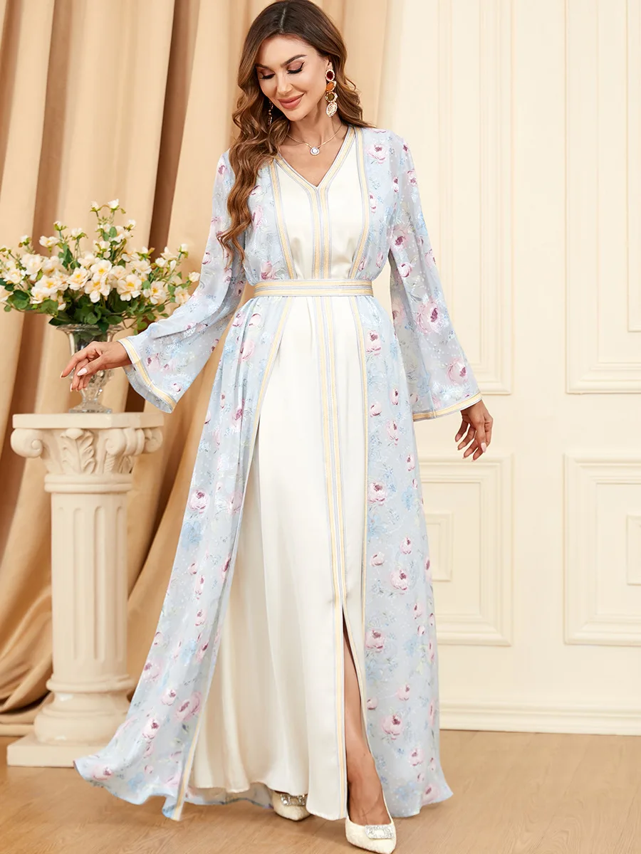 

Dress Ramadan Casual Polyester Satin Adult Slight Strech Dresses Women Dress Favourite
