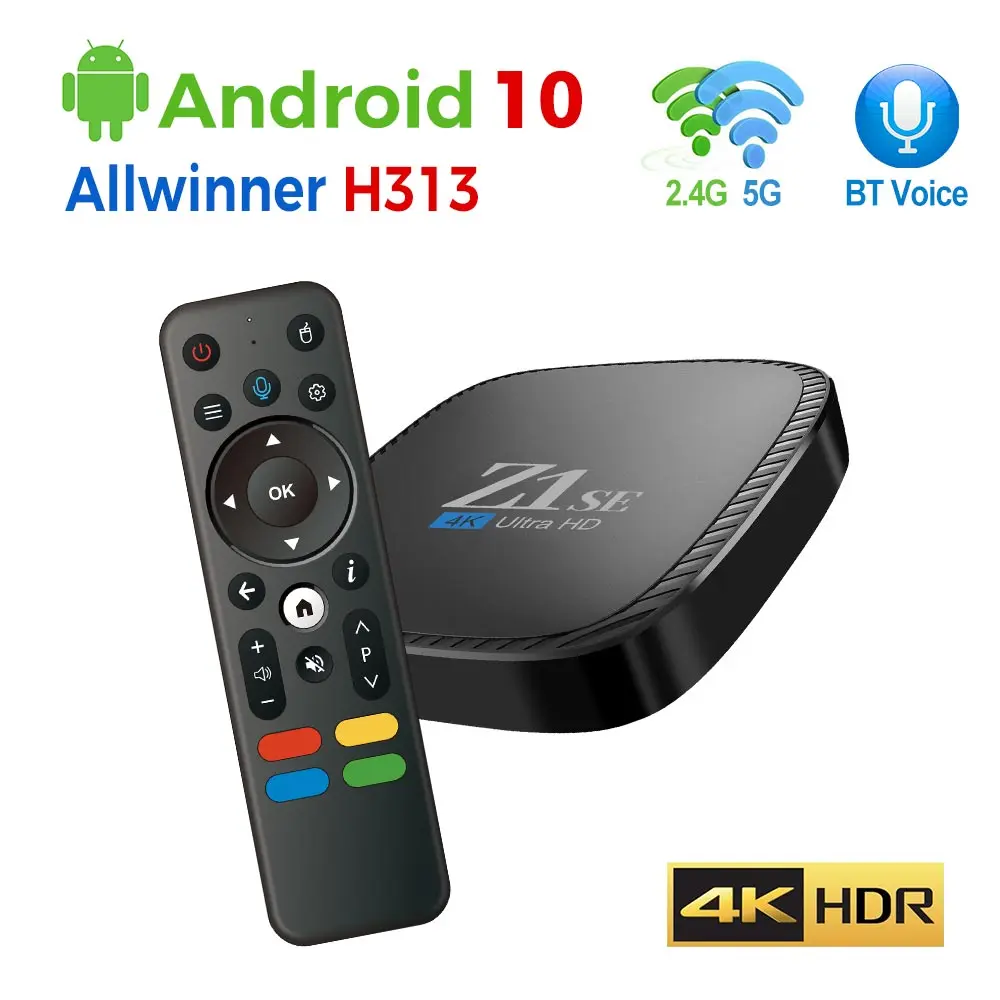 

2024 Original Z1 SE Android 10.0 Fast Smart TV BOX 2GB 16GB Allwinner H313 Quad Core 4K VS X96 Mini Set top box VS X96Q Q1 MXQ