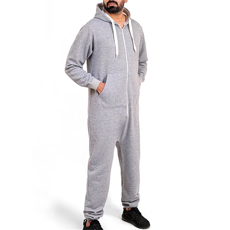 Women s Cozy Hooded  Soft Fleece Zip-up Pajama Jumpsuit with Pockets for Lounging and Sleepwear