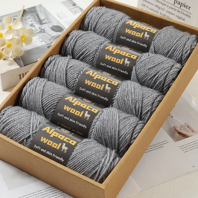 500g Alpaca 245 Stick Needle Thick Wool Yarn Multi-Color Autumn and Winter Fashion Gift for Men and Women Handmade DIY Knitted Material Package Knitted Warm Sweater Sweater Jacket Scarf Hat Gloves Wool Knee Pads 5 Pcs/Pack 4