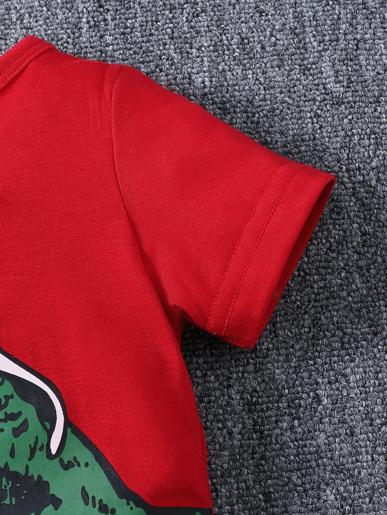 Sommer 1-3 Jahre alt Coole Jungen Dinosaurier Print Kurzarm Top Denim Shorts 2-teiliges Set – Detail 4