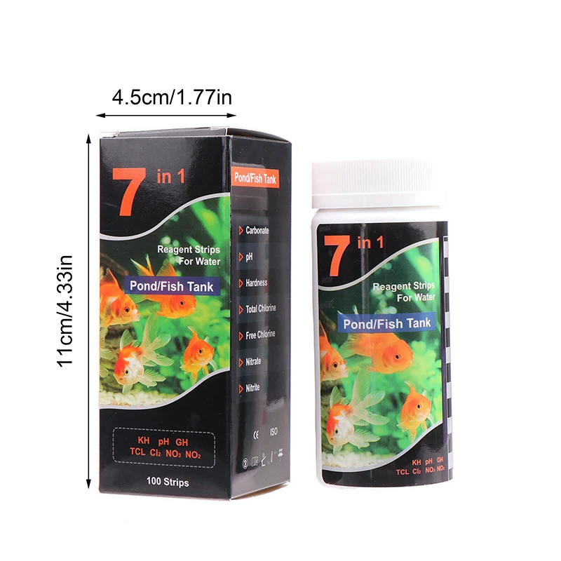 7 In 1 Aquarium Test Strips Fish Test Set Aquarium Water Hardness Strips Emergency Home Easy Testing 50/100Pcs aquarium test strips aquarium water quality testing agent