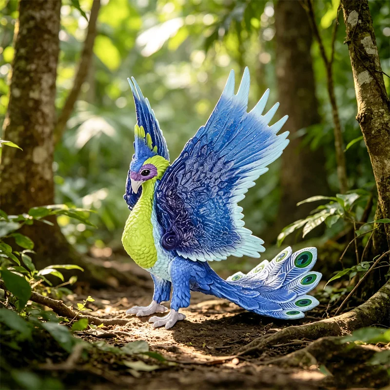 Majestic Mythical Figurine: Ice Wyvern and Phoenix Fantasy Beast Statue