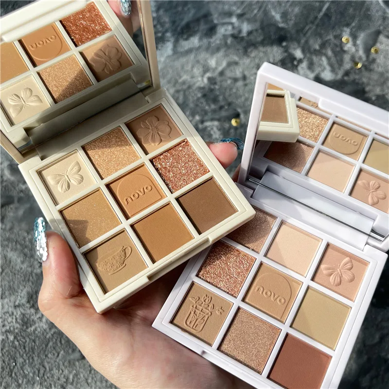 

NOVO Eyeshadow Palette Cosmetics Glitter Matte Shiny Pigment for Eyes Bright Professional Shadows Female Makeup Cosmetics