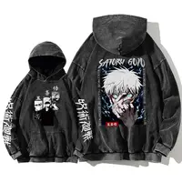 Jujutsu Kaisen Satoru Gojo Sweatshirts Anime Men's High Quality 100% Washed Cotton Hoodie Winter Oversized Streetwear Clothing 1