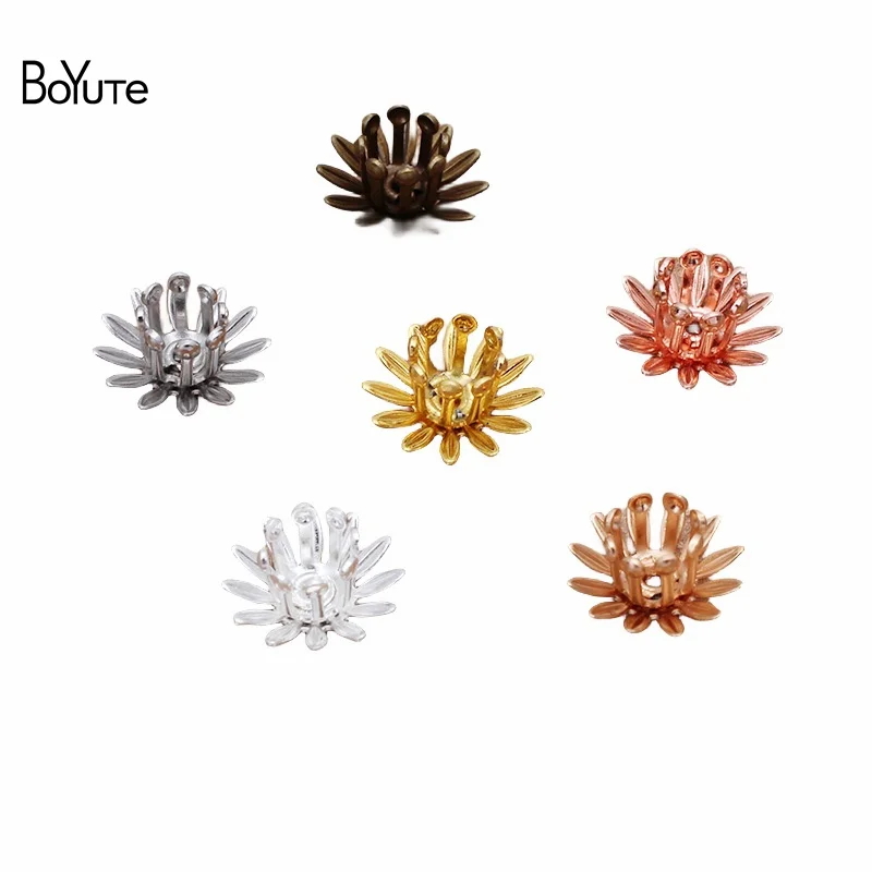 

BoYuTe (100 Pieces/Lot) 10MM Metal Brass Small Daisy Flower Materials Handmade Diy Jewelry Accessories Wholesale