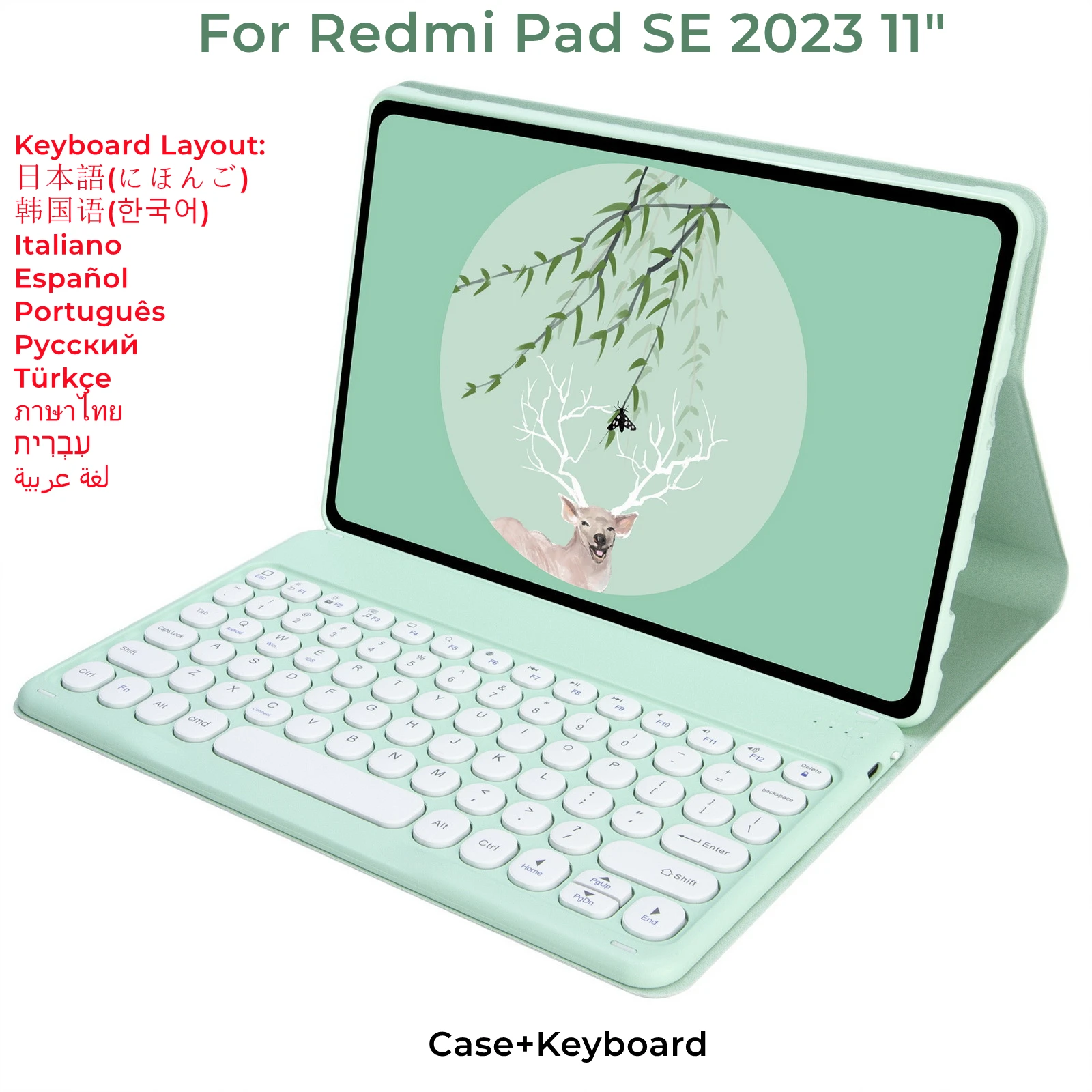 Capa de Teclado Magnético sem Fio para Xiaomi Smart Cover Russo Espanhol Coreano Tailandês Redmi Pad se 11 2023