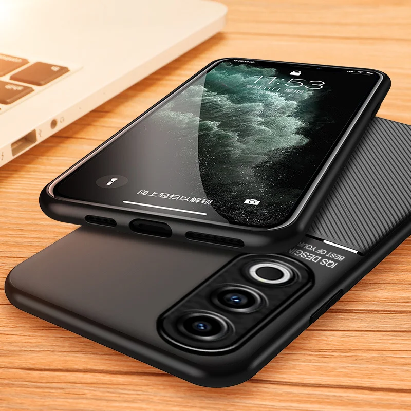 Car Magnetic Silicone Phone Case with Leather Texture