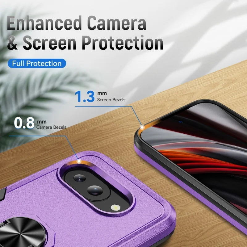 Luxury Military-Grade Heavy Duty Anti-Fall Phone Case with Ring Holder and Stand - Shockproof Hard Cover