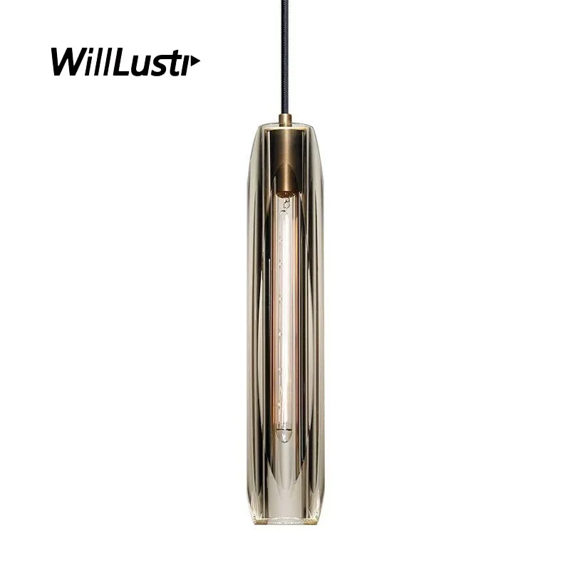 

K9 Crystal Tulip Pendant Lamp Copper Suspension Light Luxury Villa Hotel Bar Cafe Bedside Glass Hanging Ceiling Chandelier