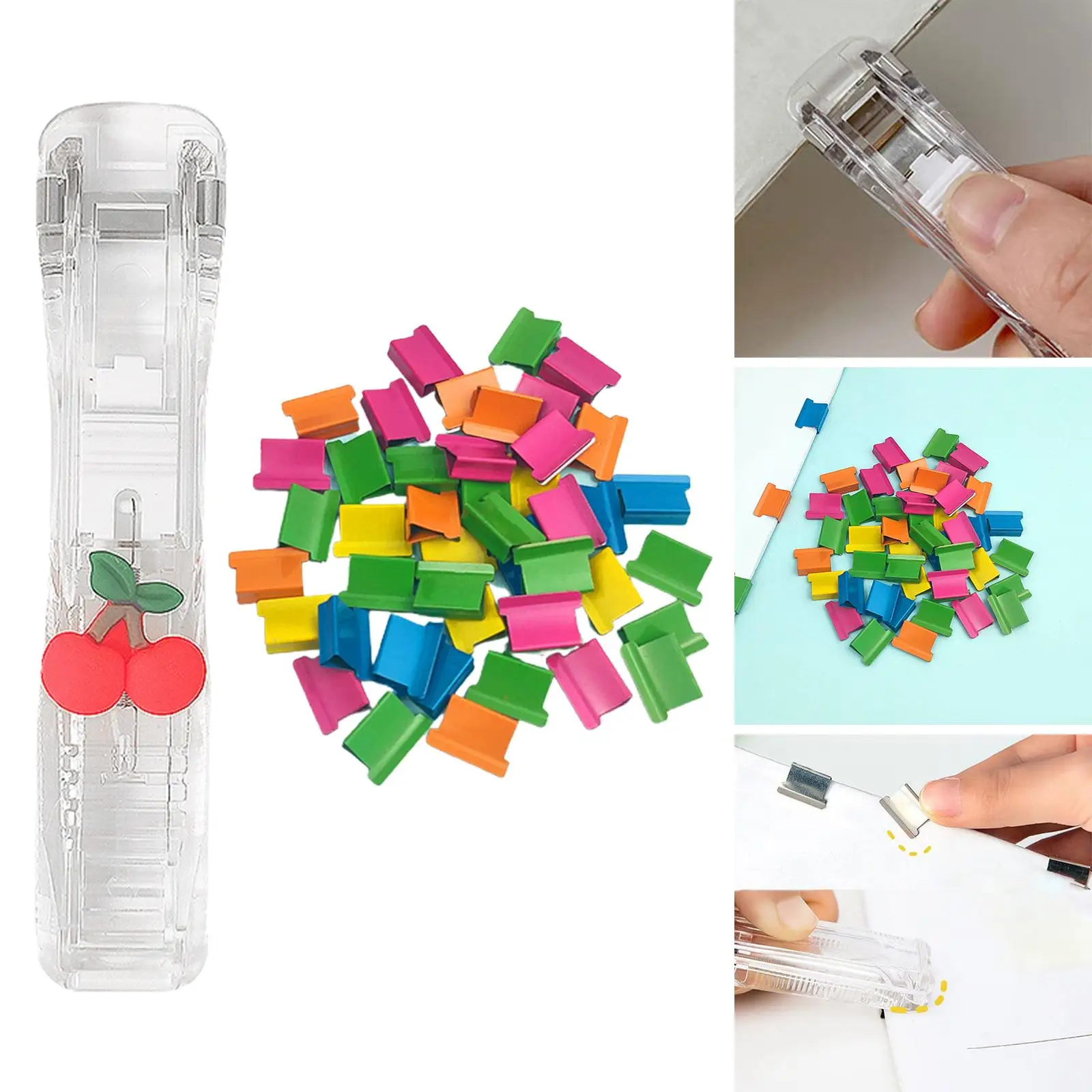 푸시 스테이플러 기계 U자형 책상 장비 재사용 가능한 클립 바인딩으로 메모 및 사무 문서 바인딩 가능