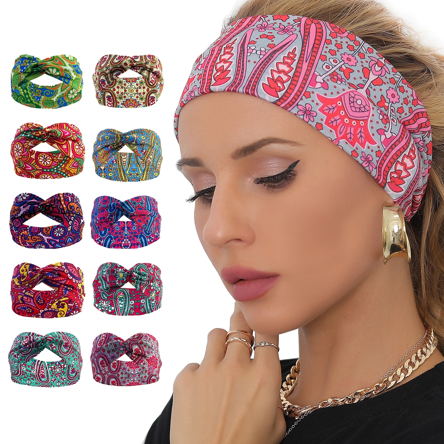 Pack De 6 Diademas Anchas Bohemias Para Mujer - Pañuelos Elásticos Para Yoga, Deporte Y Diario