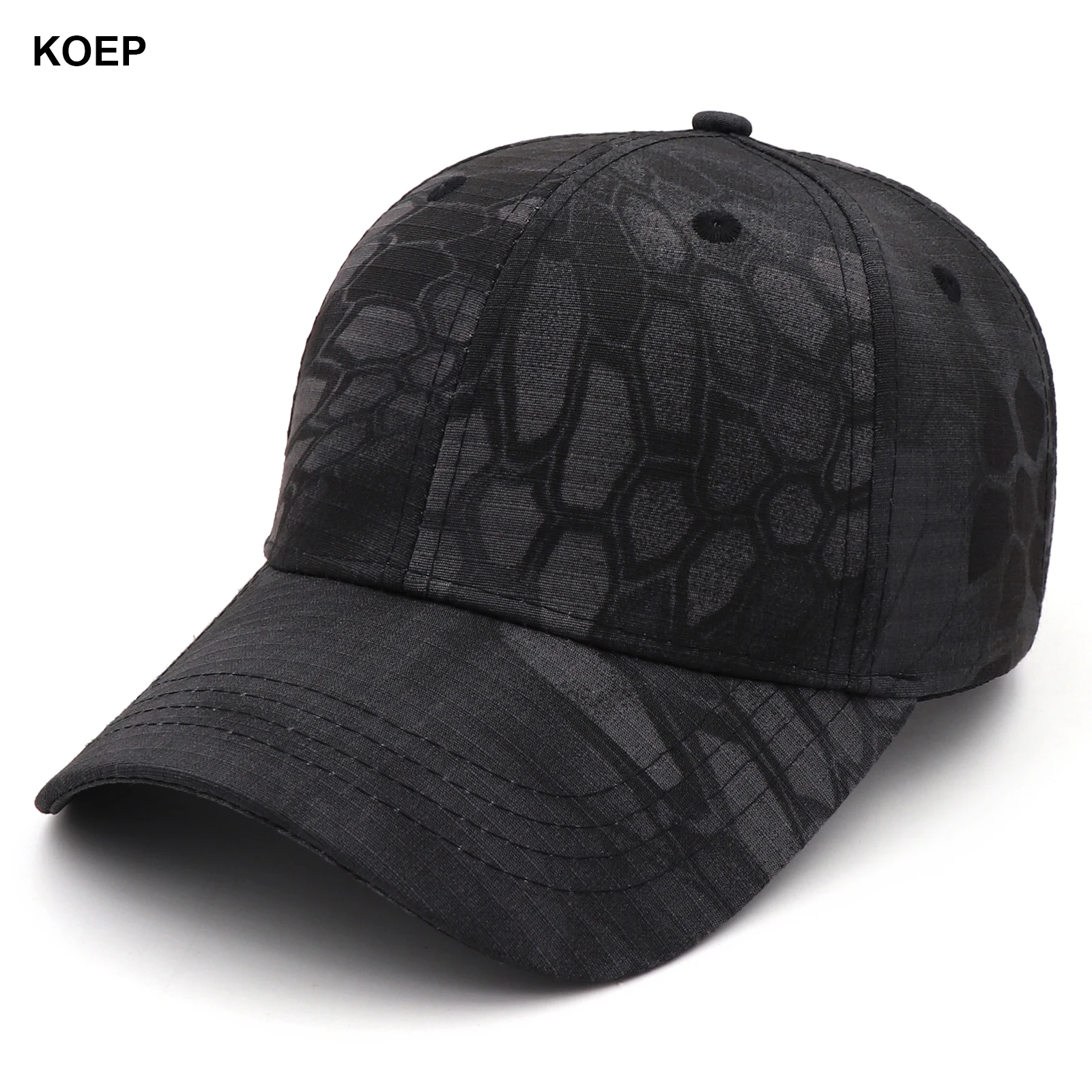 Baseball Caps Baseball Cap Outdoor Fishing Jungle Black Python Camouflage Cotton Dad Snapback Biomimetic Camo Hats KOEP KBKP2