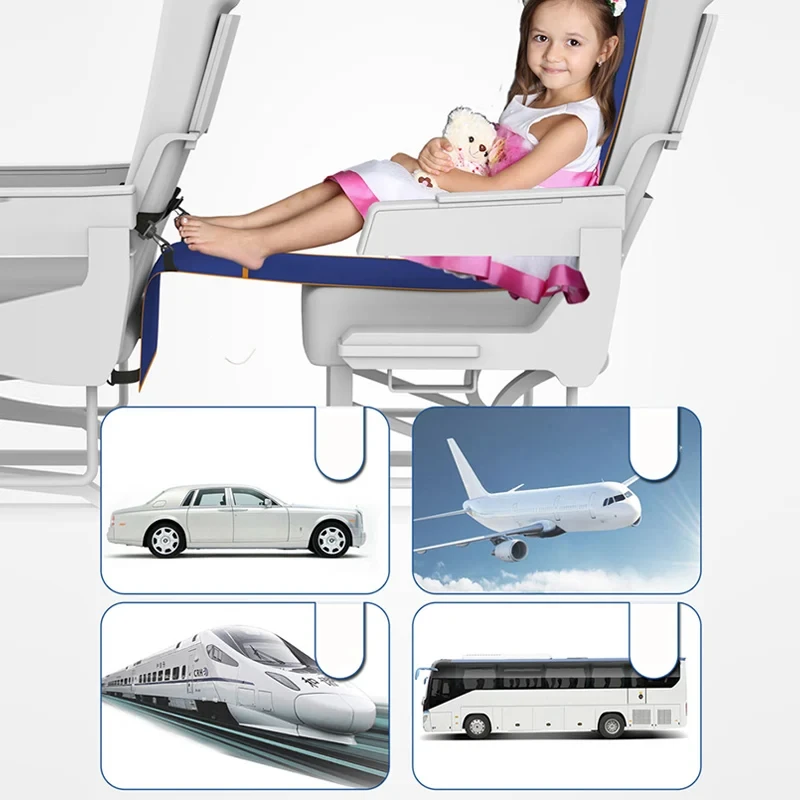 Footrest Hammock Travel Foot Hanger for Adults Baby Sleeping Bed in Airplane Train Bus Car Travelers Hammocks Rests Feet Legs 6