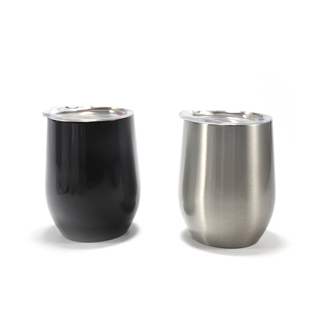 Stainless Steel Wine Tumblers with Lids 12 Oz Insulated Wine Tumbler  Stemless Double Wall Vacuum Wine Glass Coffee - AliExpress